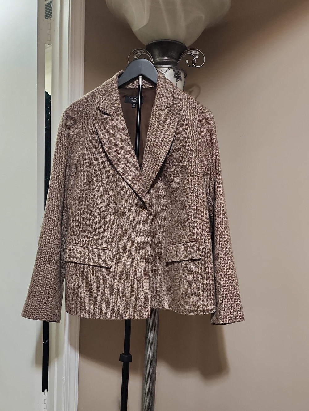 Talbots Brown Herringbone Tweed Blazer